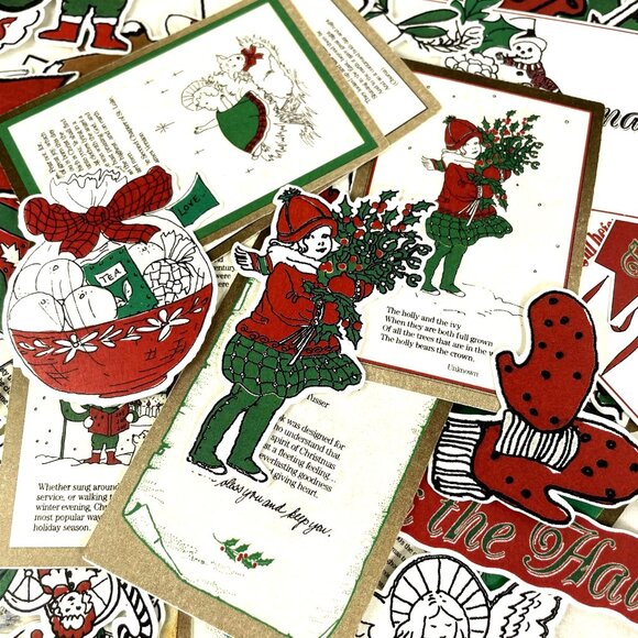 Lot 50 Christmas Die Cuts Unique Junk Journal Scrapbooking Supplies Ephemera u - Picture 6 of 12